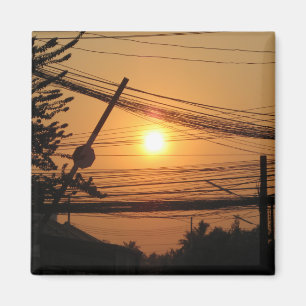 Aimant Coucher de soleil filaire ... Krung Thep, Thaïland