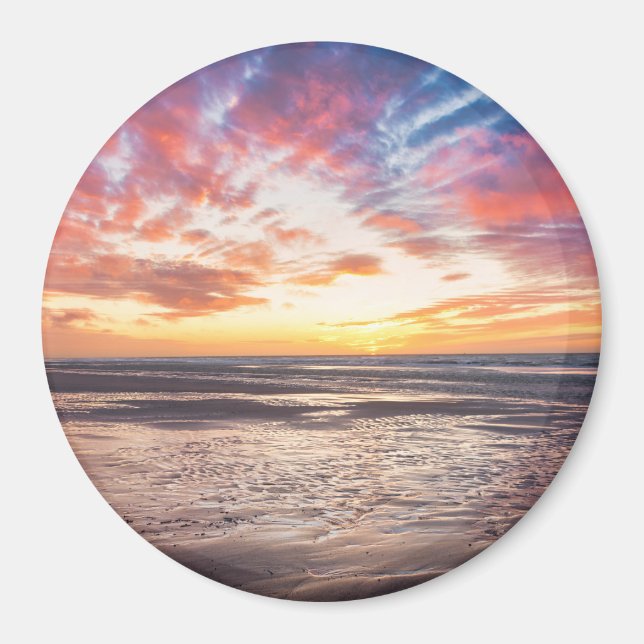 Aimant Coucher de soleil sur la plage et la mer (Devant)