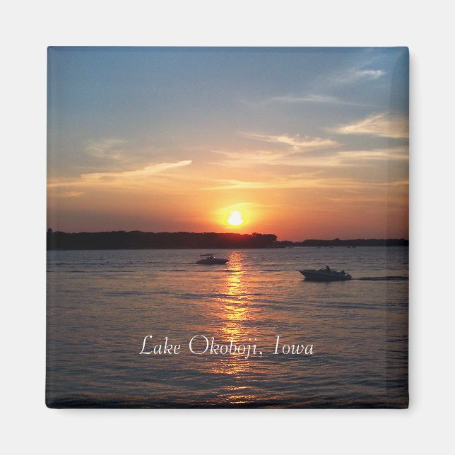 Aimant Coucher de soleil sur le lac Okoboji, Iowa (Devant)