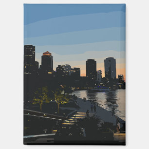 Aimant Coucher de soleil sur le quartier maritime de Bost