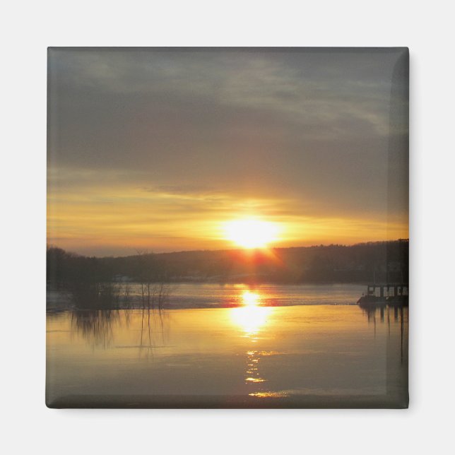 Aimant Coucher de soleil sur l'Hudson (Devant)