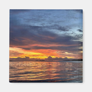 Aimant Coucher de soleil sur l'île enflammée, Brisbane, A