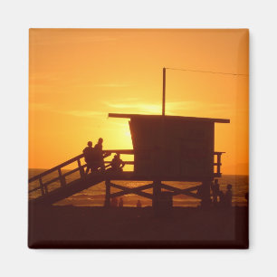 Aimant Coucher du soleil à l'aimant de plage d'état de