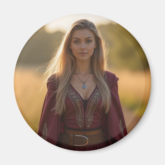 Aimant Coucher du soleil : Helena Chevalier dans la forêt (Devant)