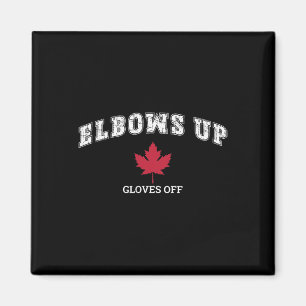 Aimant Coudes relevés gants éteints Fun Hockey Drapeau Ca