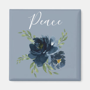 Aimant Couleur Aquarelle bleu foncé Design élégant
