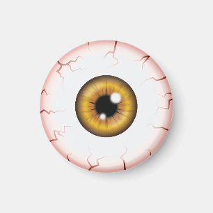 Aimant Couleur Brown Eyeball Halloween Bloodshot Eyeball