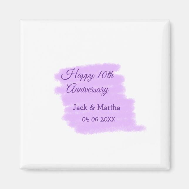 Aimant Couleur d'eau violet éclaboussure moderne 10e anni (Devant)