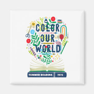 Aimant Couleur Notre Monde Lecture Été 2025 Boho Wildflow
