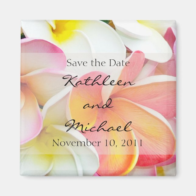 Aimant Couleur Plumeria Enregistrer l'aimant Date (Devant)