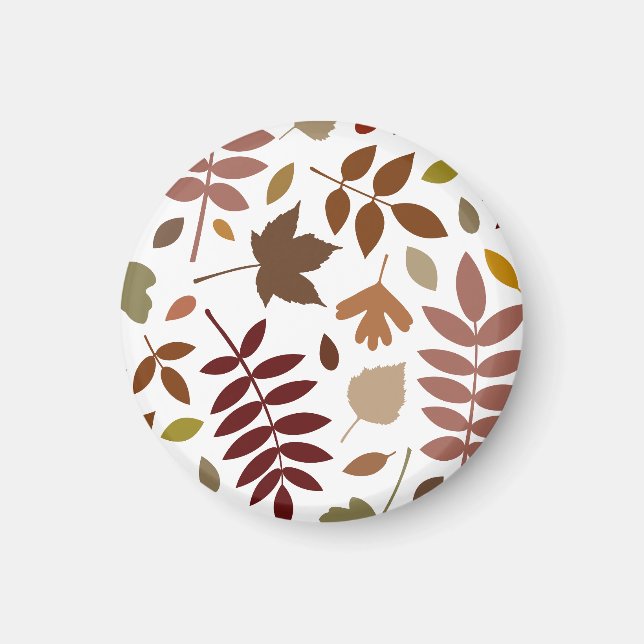 Aimant Couleurs d'automne en blanc pour les Feuilles tomb (Devant)