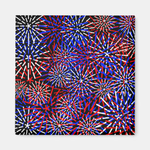 Aimant Couleurs de drapeau américain Design de feux d'art