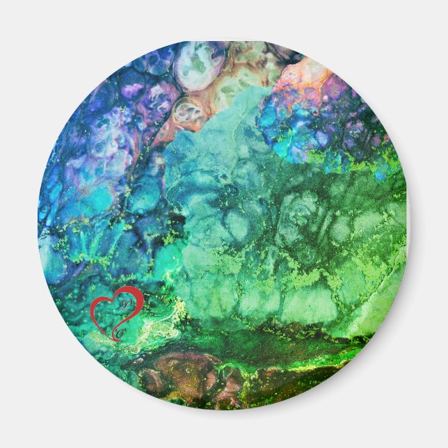 Aimant Couleurs de la feuille de verdure de nuit (Devant)