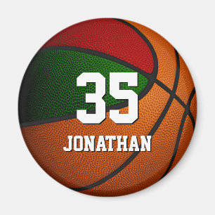 Aimant couleurs de l'équipe de basket rouge vert