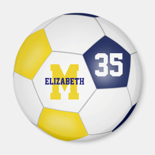 Aimant couleurs de l'équipe de football en or bleu