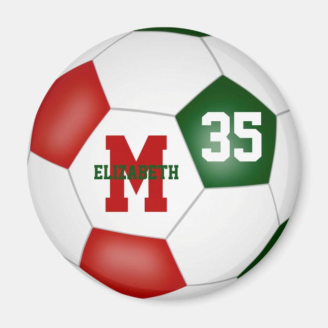 Aimant couleurs de l'équipe de football rouge vert person (Devant)