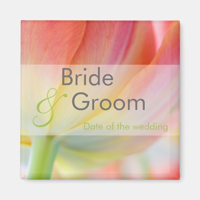 Aimant Couleurs du printemps ・ Enregistrer l'aimant Date (Devant)