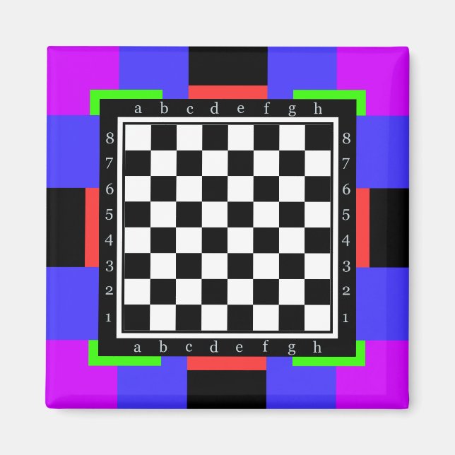 Aimant couleurs et formes, table d'échecs classique (Devant)