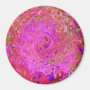 Aimant Couleurs marbrées roses chaudes Abstrait torse rét
