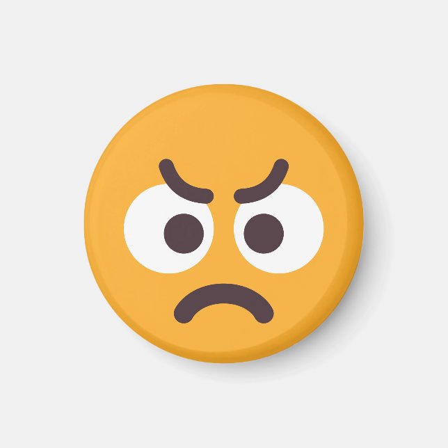 Aimant Couleurs personnalisées agressives face en colère  (Devant)