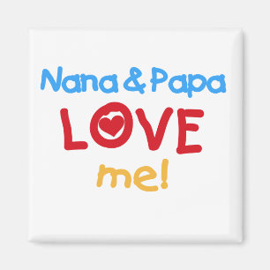 Aimant Couleurs primaires Nana et Papa m'aiment