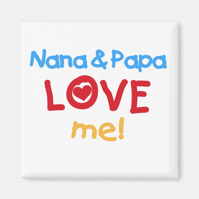 Aimant Couleurs primaires Nana et Papa m'aiment (Devant)