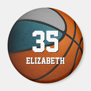 Aimant Couleurs turquoises de l'équipe de basket-ball gri