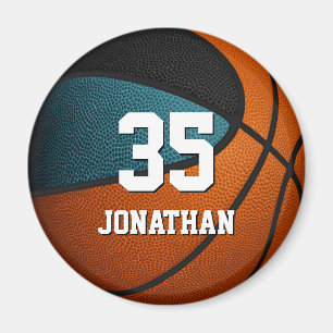 Aimant Couleurs turquoises de l'équipe de basket-ball noi