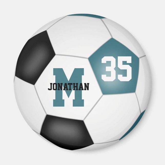 Aimant Couleurs turquoises de l'équipe de football des fi (Devant)