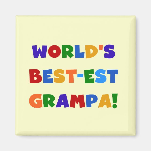 Aimant Couleurs vives les meilleurs cadeaux de Grampa au  (Devant)