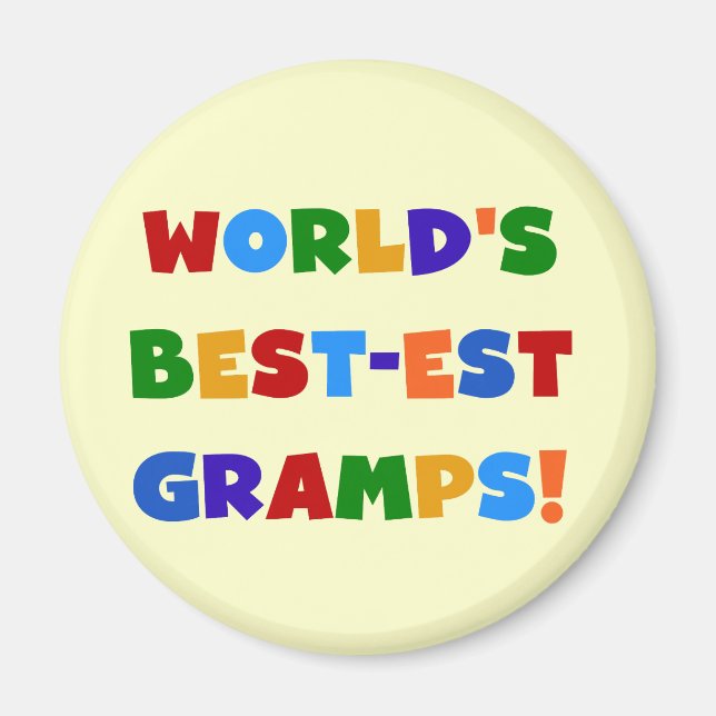Aimant Couleurs vives Meilleurs Cadeaux Gramps du monde (Devant)