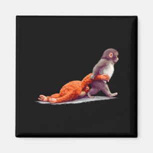Aimant Coup de singe bébé graphique petit coup grand amou