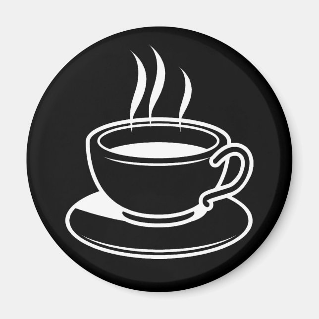 Aimant Coupe chaude de café - Noir (Devant)