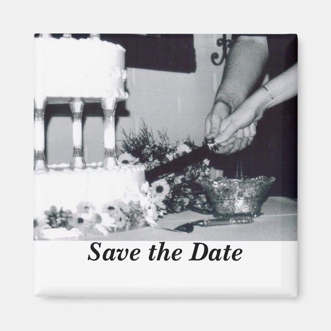Aimant Coupe de gâteau mariage (Devant)