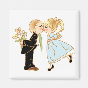 Aimant Couple de baiser mignon