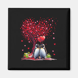 Aimant Couple de manchots Cotume arbre de la Saint-Valent