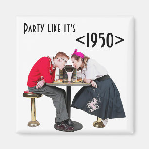 Aimant Couple de soda Shop des années 1950