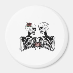 Aimant Couple de squelette romantique - Gothique Avec Mai