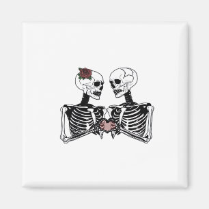 Aimant Couple de squelette romantique - Gothique Avec Mai