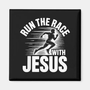 Aimant Coure la course avec Jésus citation motivationnell