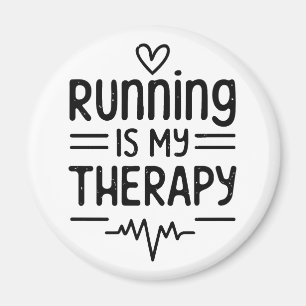 Aimant Courir est ma thérapie amusant coureur citations