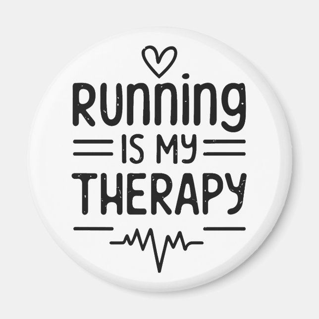 Aimant Courir est ma thérapie amusant coureur citations (Devant)