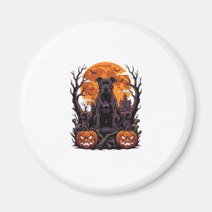Aimant Couronne de citrouilles de Pitbull noir Halloween