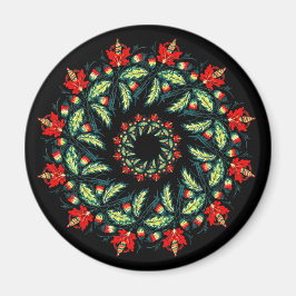 Aimant Couronne de fleurs rouges