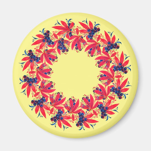 Aimant Couronne de raisins et de feuilles (Devant)