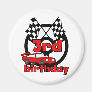 Aimant Course automobile 3e anniversaire Tshirts et cadea