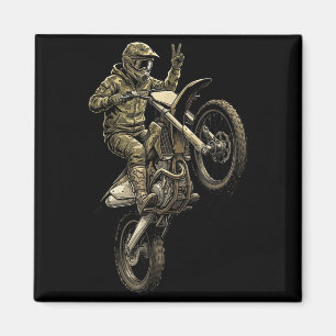 Aimant course de moto cross dirt bike camouflage pilote t