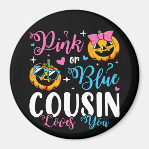 Aimant Cousin Rose Ou Bleu Vous Aime Citrouille Cercle Bé