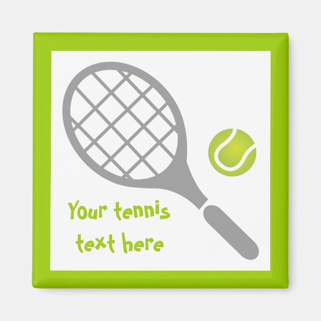 Aimant Coutume de raquette et de boule de tennis (Devant)