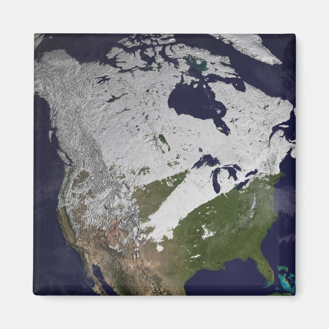 Aimant Couverture de neige d'hiver dans l'hémisphère nord (Devant)